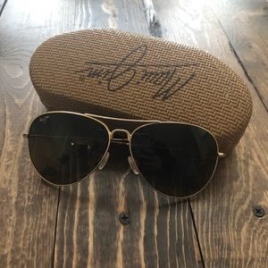 MAUI JIM MAVERICK AVIATORS GOLD